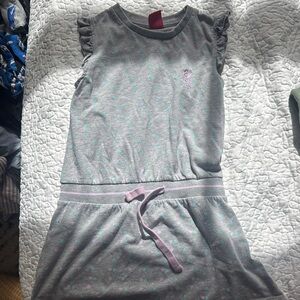 LIVERPOOL Gray Polka Dot Dress with Belt